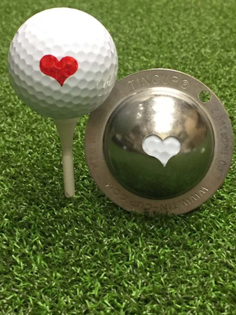 Tin Cup Golf Ball Custom Marker Alignment Tool (Kiss Me)