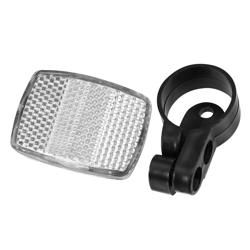 X AUTOHAUX 4pcs Bicycle Front Rear Reflector Kit Mountain Bike Safety Warning Reflectors for Handlebar Seatpost and Night Cycling Red and White