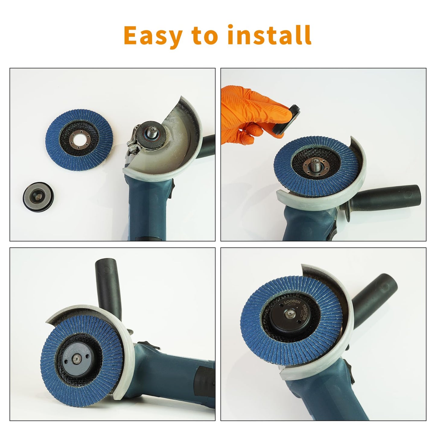 10 Pack Flap Discs 4 1/2 for Angle Grinder Sanding Disc, 40 Grit Grinding Disc, 4.5" x 7/8" Type 29 Zirconia Grinding Wheel for Metal, Wood, Stainless Steel Finishing