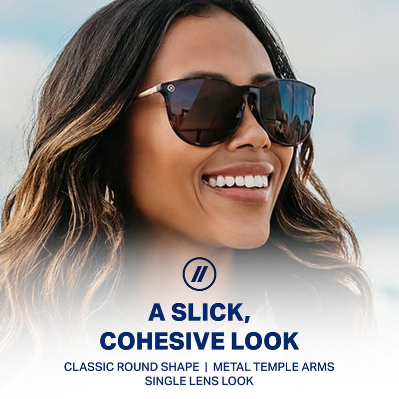 Blenders Eyewear North Park X2 – Polarized Sunglasses – Classic Shape, Mixed Metal Frame – 100% UV Protection – For Women – Brandy Night