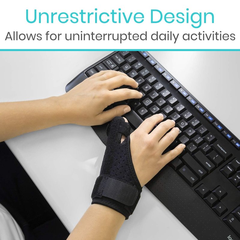 Vive Thumb Brace & Wrist Brace - Carpal Tunnel Wrist Brace for Men and Women, Thumb Spica Splint Fits Right & Left Hand, Arthritis Pain Relief, De Quervains Tenosynovitis, Tendonitis, Neoprene (Black)