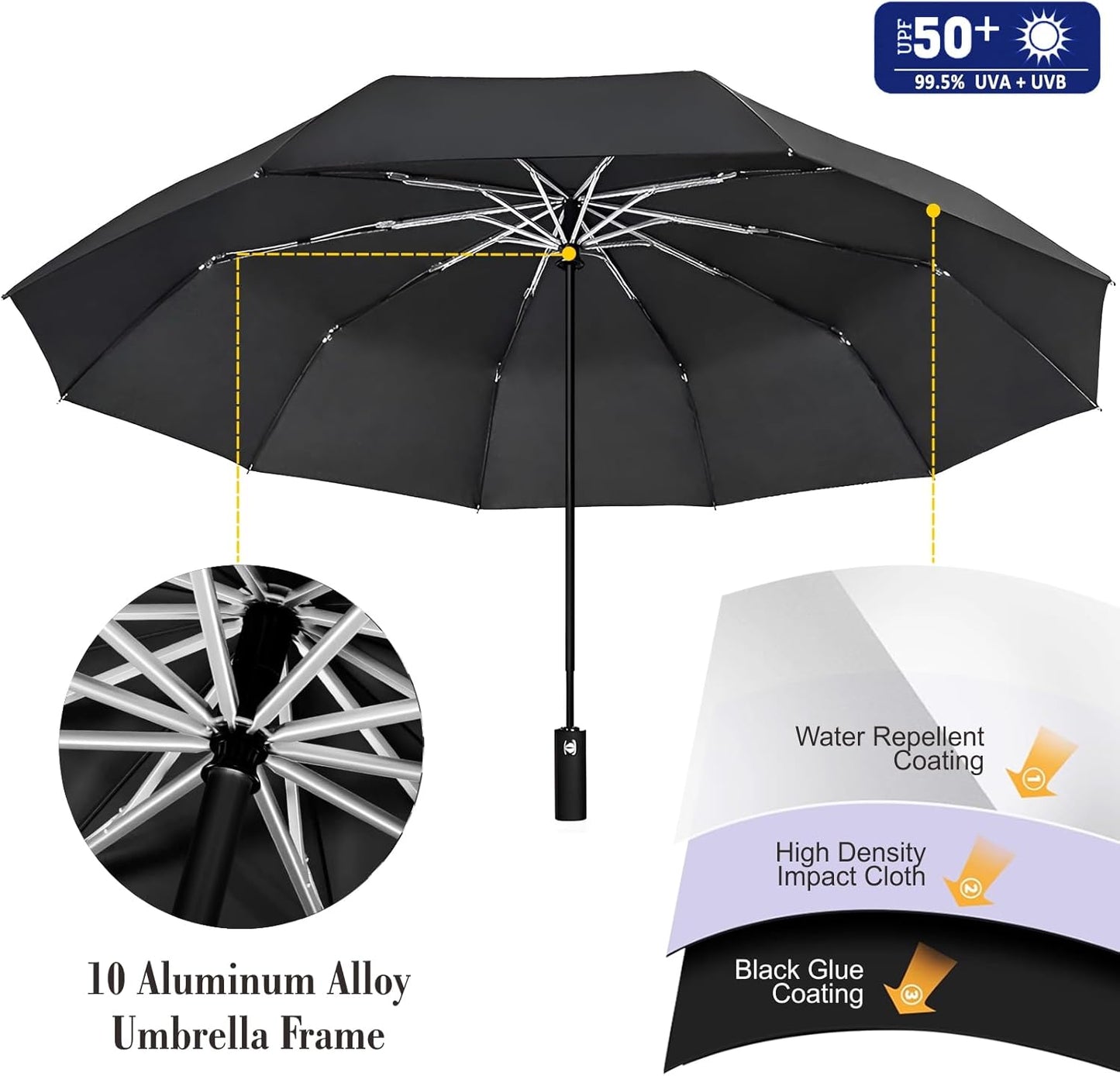 XLINGZA Beach Umbrella - UPF 50+ Protection with Adjustable Universal Clamp - Perfect for Outdoor Use