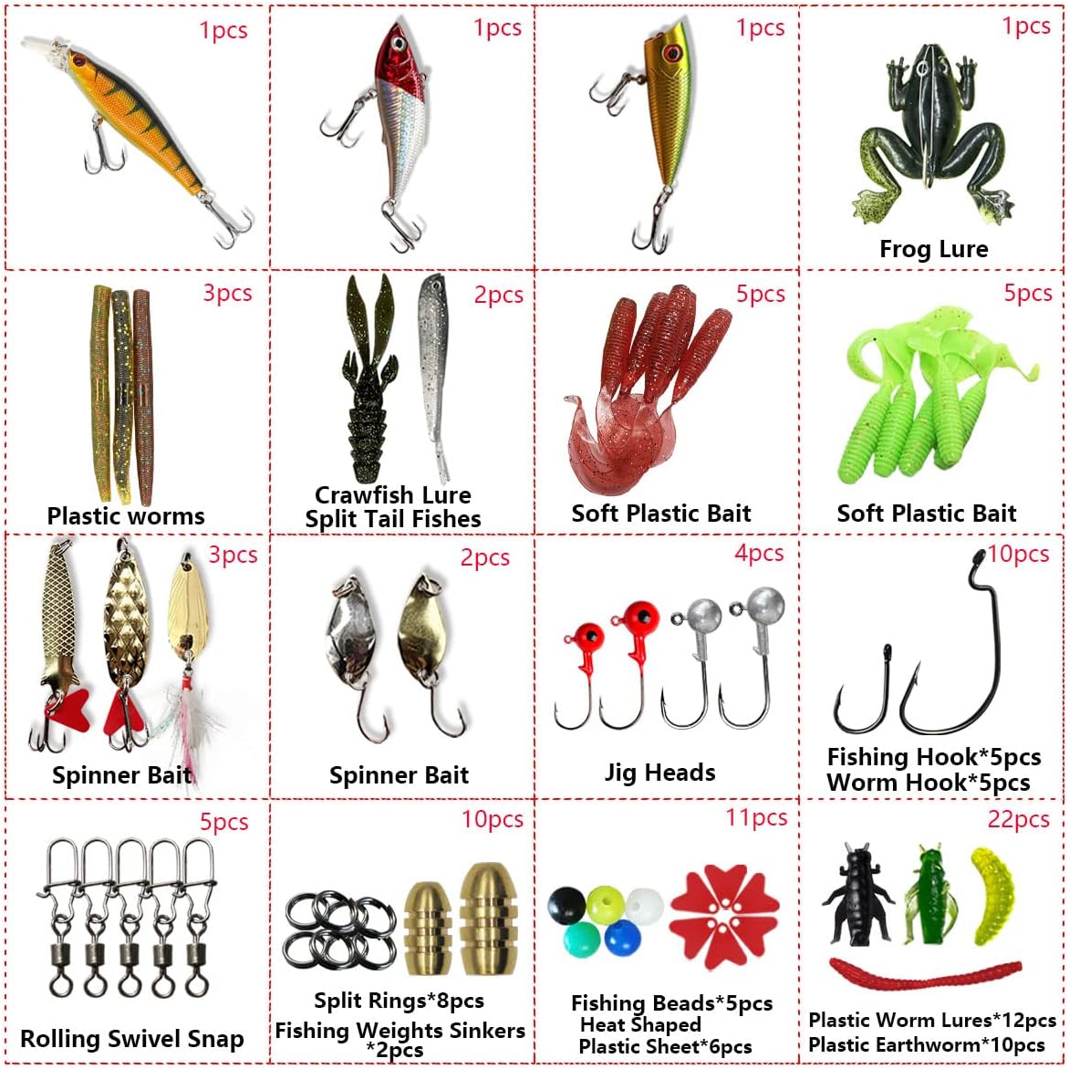 Skiennix Fishing Lures Kit - Complete Tackle Set with Crankbaits, Topwater Lures & More | Ideal for Bass & Trout