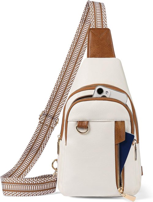 GAEKEAO Sling Bag - Stylish Vegan Leather Crossbody Fanny Pack | Travel Chest Bag for Women