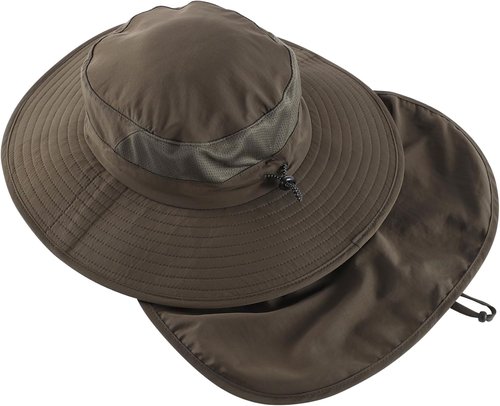 Home Prefer UPF 50+ Sun Hat - Wide Brim Fishing Hat with Neck Flap for Summer UV Protection