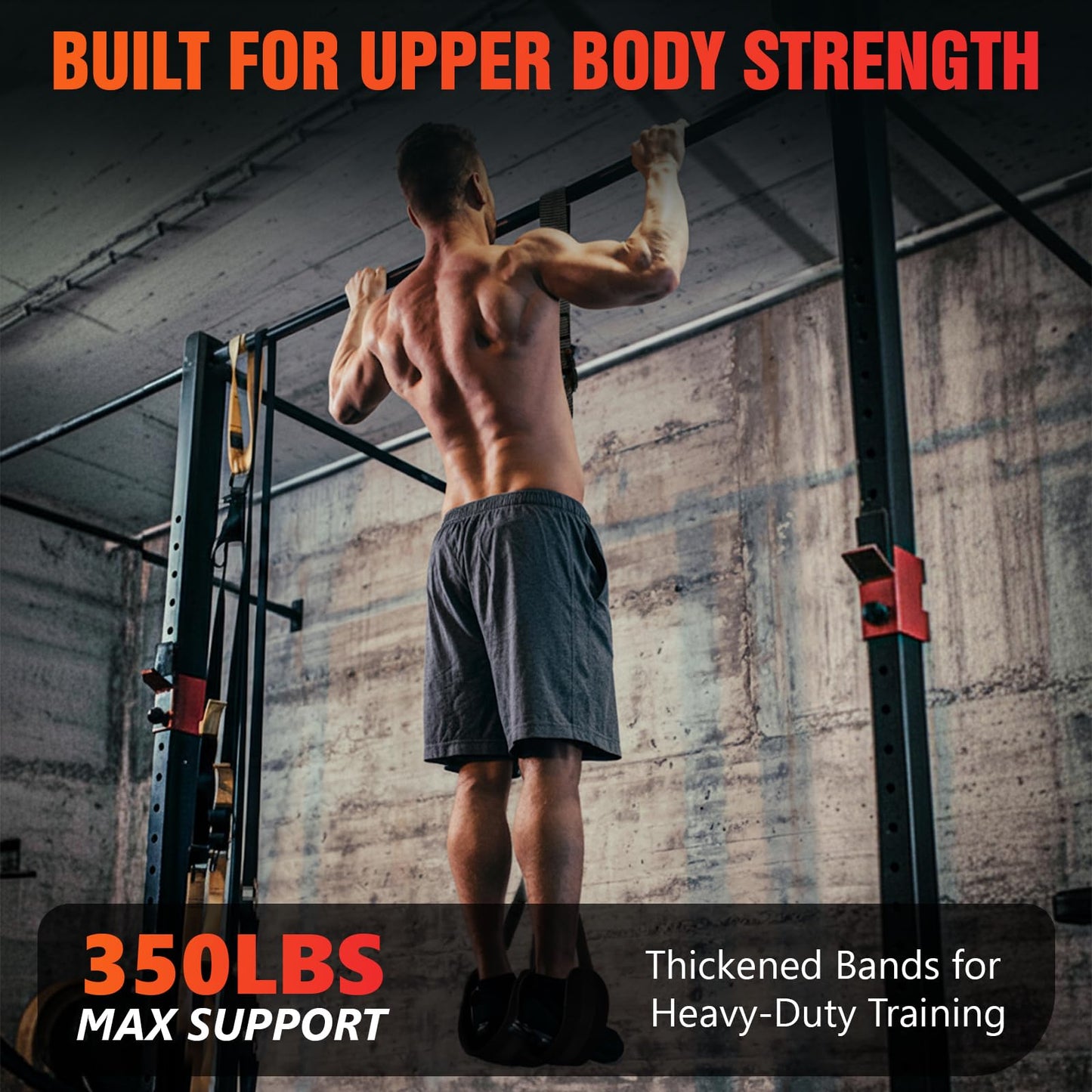 Pull Up Assistance Bands, Heavy Duty Adjustable Resistance Bands for Pull Up Bar with Comfortable Fabric Foot Rest, Pull Up Assist Bands for Strength Training & Home Fitness