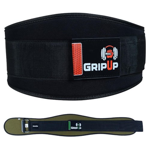 GripUp Self Locking Gym Weight Lifting Belt, 6.5” Double Locking Belt Padded Back Support, Olympic Lifting Athletes Fitness Bodybuilding Powerlifting Deadlift Squat Training for Men & Women (Black, XL)