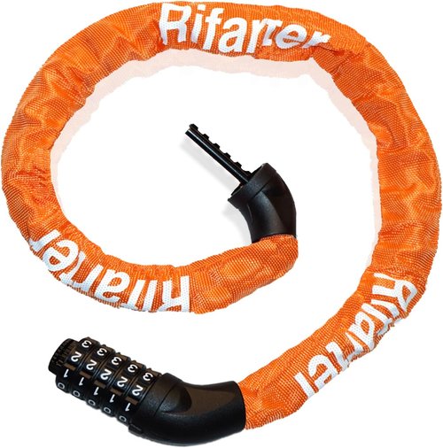 Heavy Duty Bike Lock Chain by [Brand Name] - 5-Digit Combination Anti-Theft Security | 3.2 Feet Long, Orange