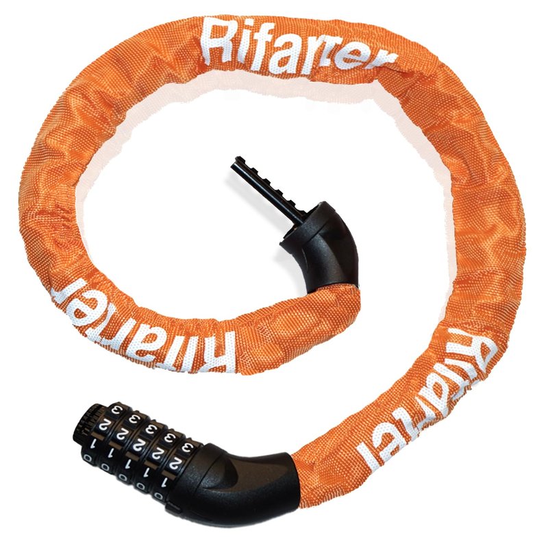 Rifarter Bike Lock Chain Heavy Duty, 5 Digit Combination Anti-Theft Bicycle Lock, 3.2 Feet Long Security Resettable Bike Locks for Road, Mountain Bike, Scooter, Motorcycle, Door, Gate, Fence, Orange