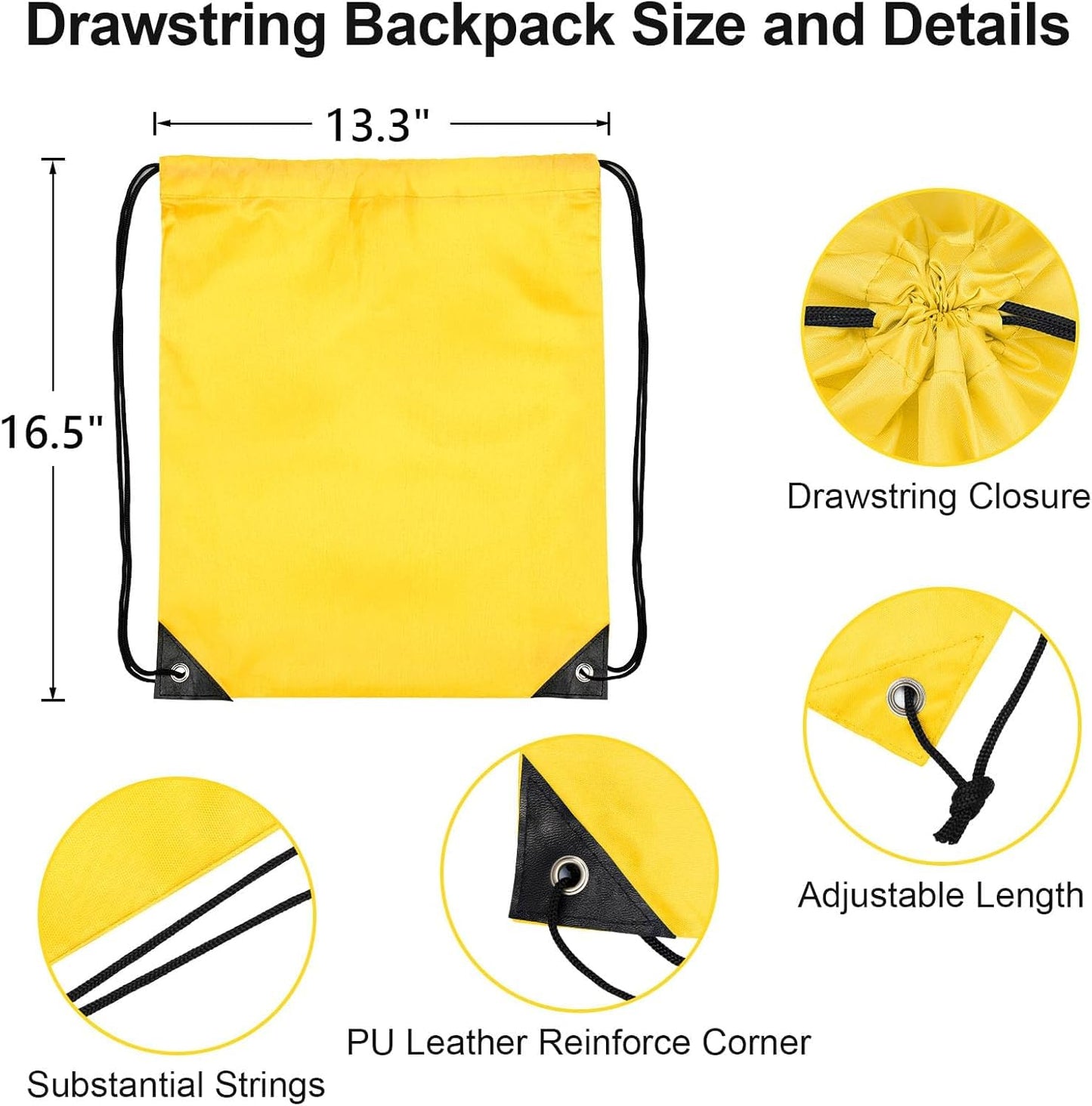 Grneric 8Pcs Drawstring Bags Bulk Drawstring Backpack Draw String Bag Cinch Sack for Gym Traveling Yoga Outdoor Sports (8 Colors)
