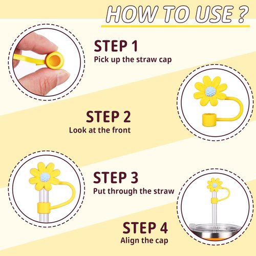 Hydro Flask Straw Cover Caps - Reusable Silicone for 10mm Straws, BPA Free | 6-Pack for 32oz/40oz Tumblers