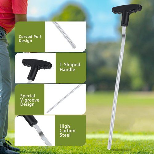 Golf Grip Removal Tool - 12" V-Groove Grip Saver Tool - Compatible with Irons, Woods & Standard Putter Grips - Use with Solvent| High-Carbon Steel | Protects Grips