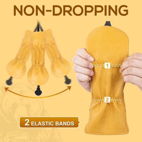 LZFAN Golf Club Head Cover Golf Head Cover Driver Headcover Fairway Wood Headcover Hybrid Club Head Cover Golf Blade Mallet Putter Cover Beer Bear (Hybrid)