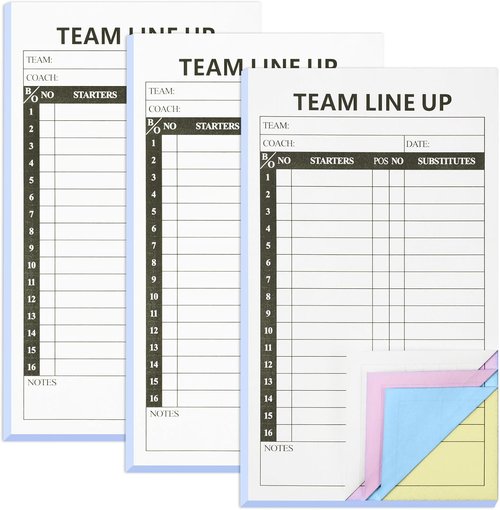 FOBSME Baseball Softball Lineup Cards - 30 Games, 16 Player Rosters | 4.53 x 7.87 Inch Scorebook