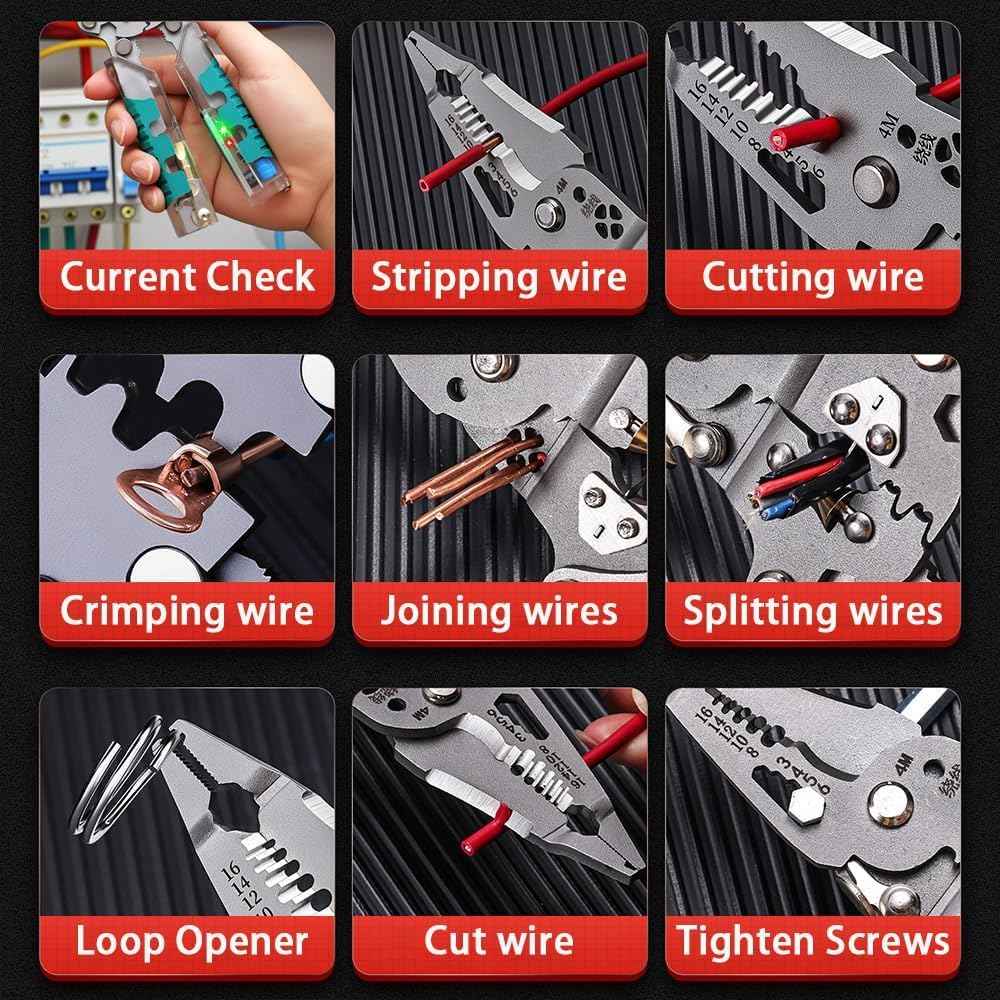 Folding Stylus Screwdriver Wire Stripper - 2025 New Tuvilo Electrical Pliers,Upgraded 20-in-1 Multi-function Electrician's Pliers,for Cutting And Pulling Wires Cable, Cable Cutters with Plier, Crimper