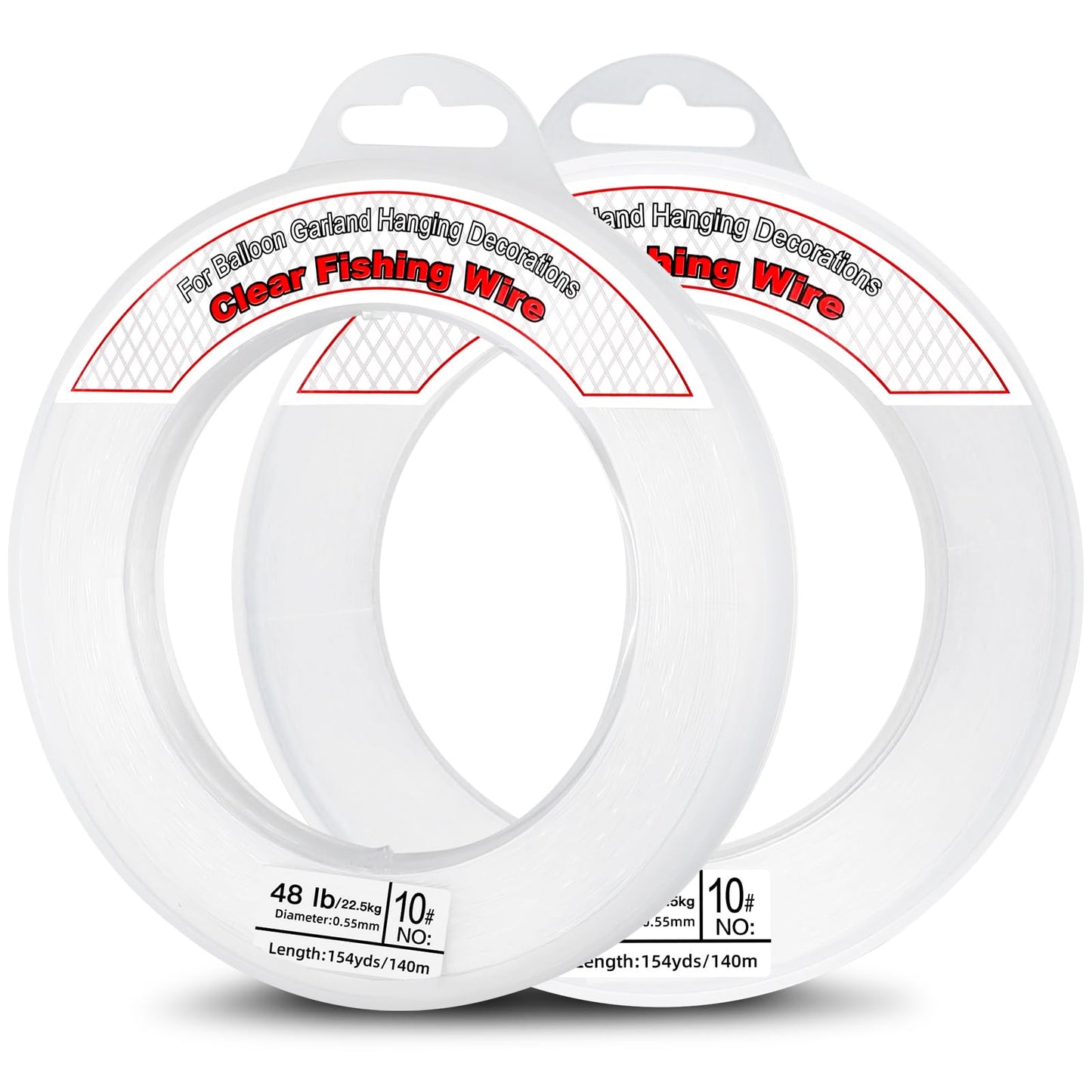 2Pcs Clear Fishing Wire 0.55 mm, 918FT Invisible Fishing Line Wire Nylon String Supports 48 Pounds for Hanging Balloon Garland, Picture, Jewelry Making Beading Threads Cords