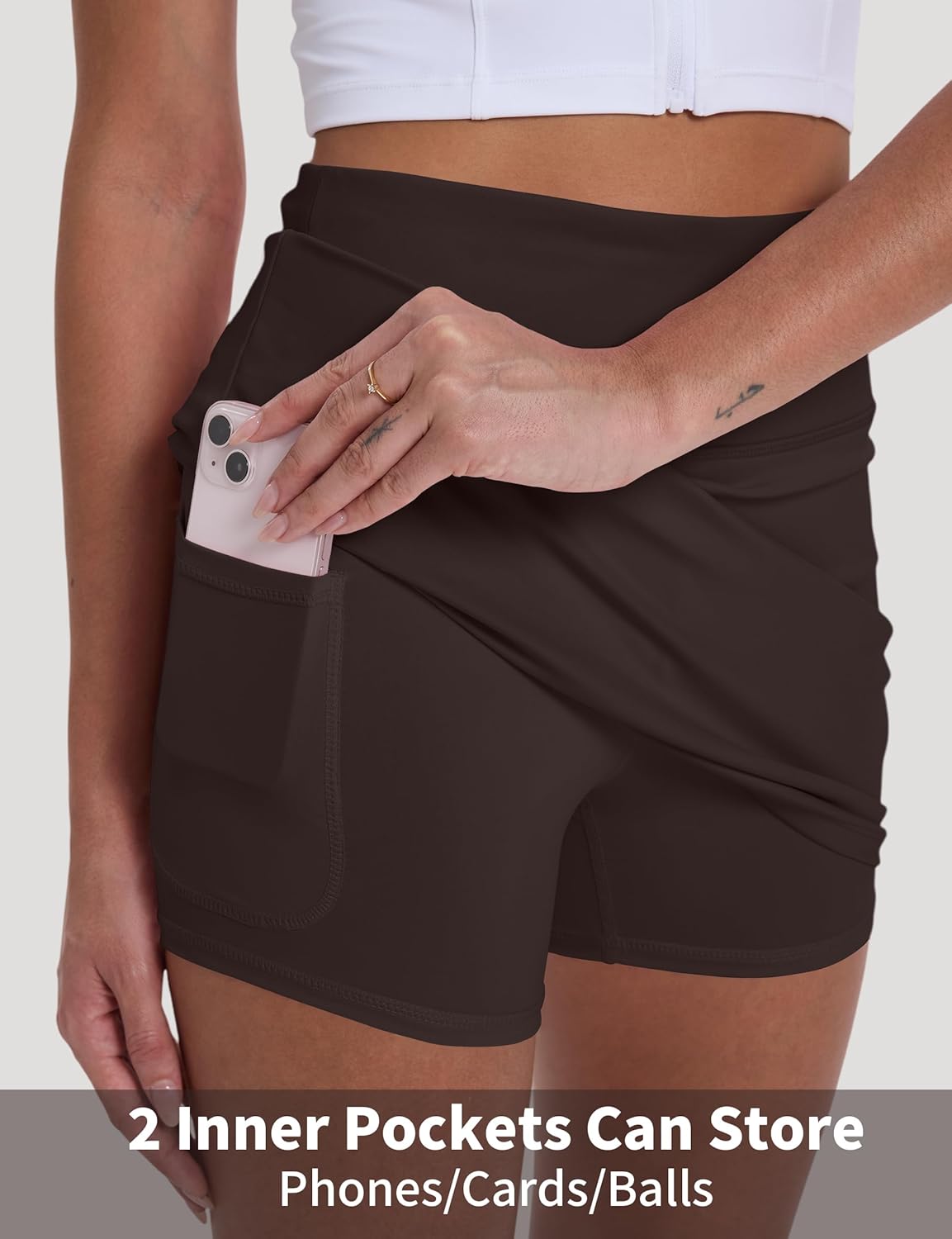 Skiennix Women's Golf Skirt - High Waisted Tennis Skorts with Shorts & Pockets for Athletic Workouts