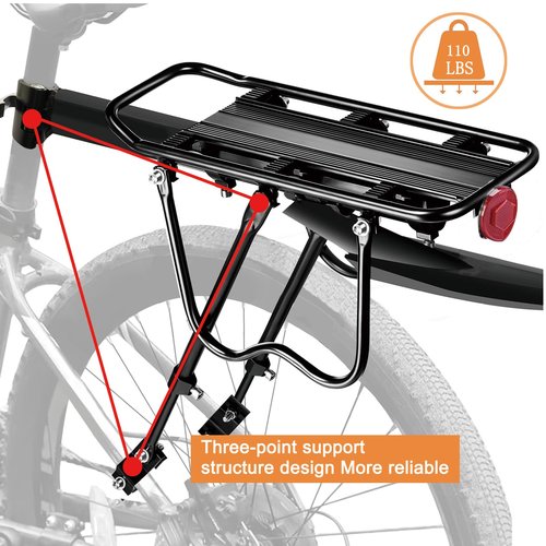 Vikooyes Bicycle Bike Cargo Rack Rear Bike Rack for Back of Bike Mountain Bicycle Cargo Rack Bike Pannier Luggage Carrier Rack