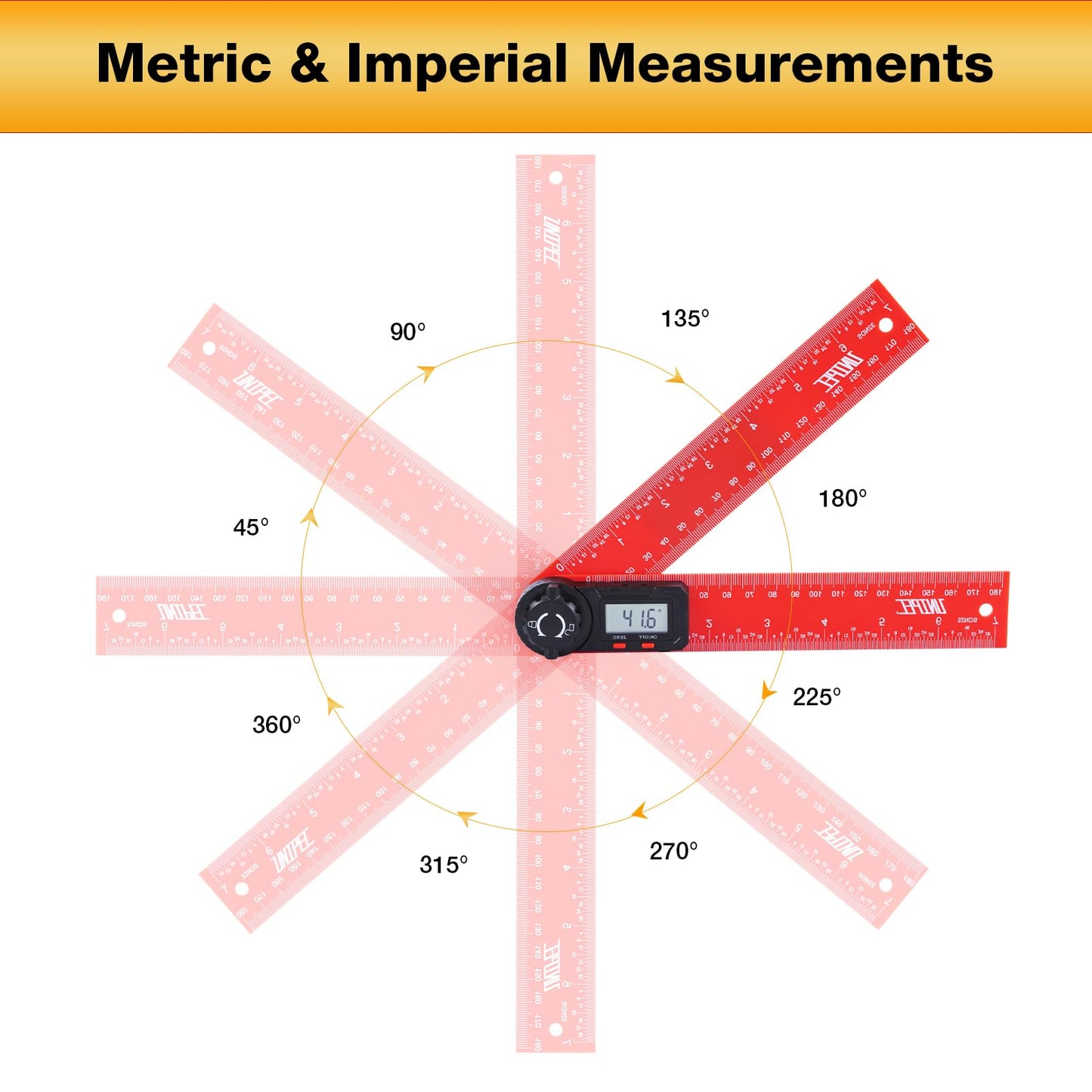 UNIPEC Digital Angle Finder Protractor, Angle Finder Ruler, 7inch 200mm 7inch/200mm, Angle Measuring Tool for Woodworking,Carpenter,Construction,DIY Measurement