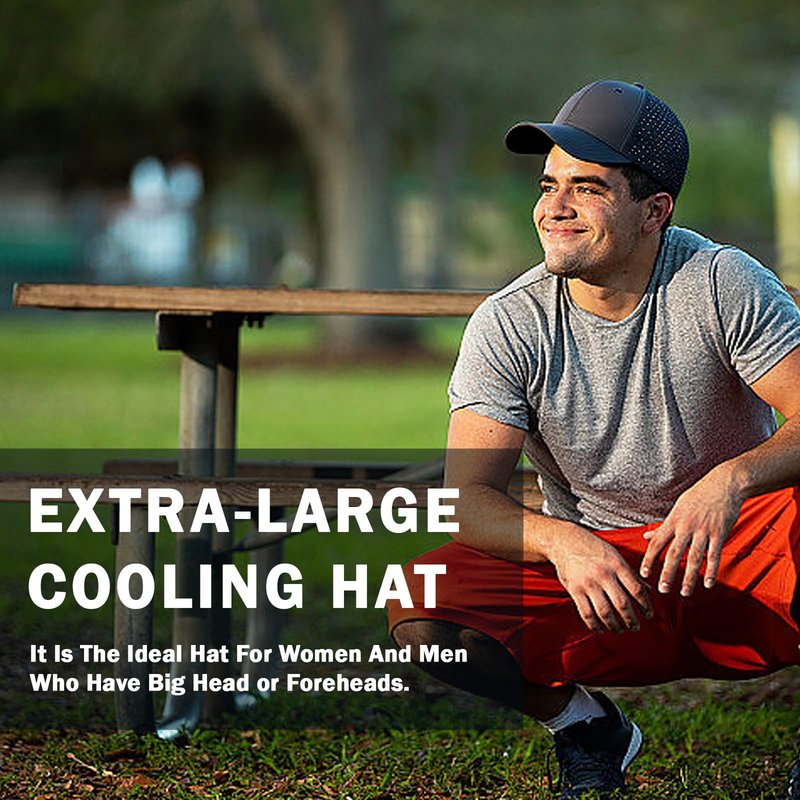 Oversized XXL XL Men's Basebal Cap Waterproof Quick Drying Large Hat Mesh Big Head Hats Adjustable Running Hat Black
