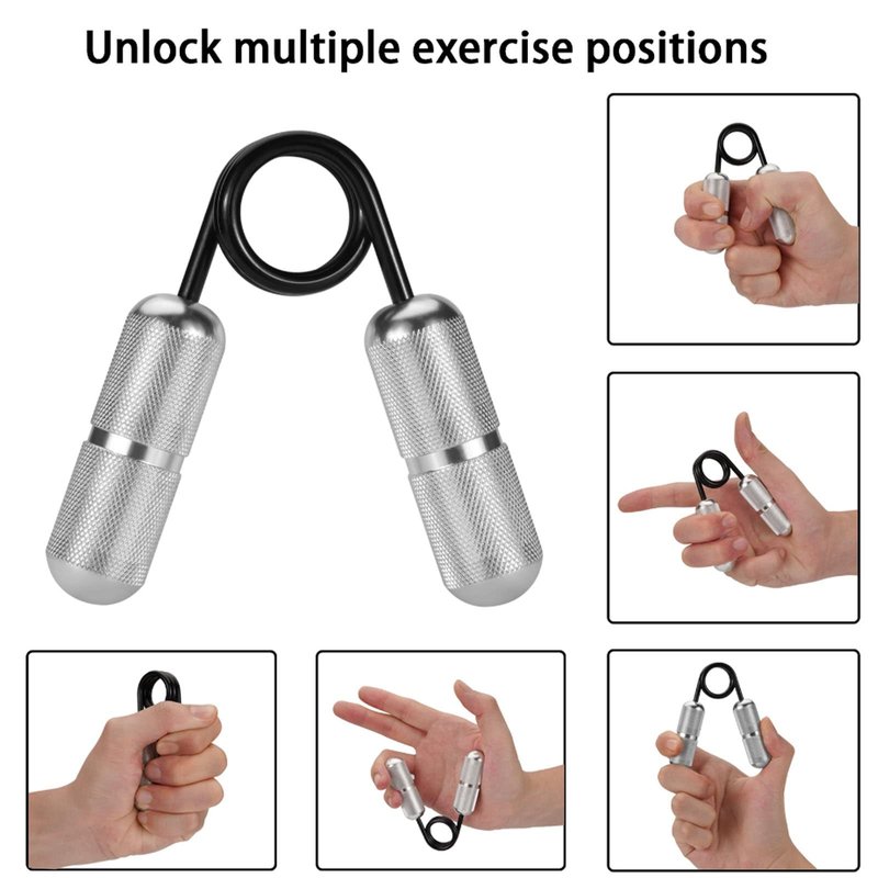 CHEETOP 2PCS Handheld Fidget Toys, Help Relieve Stress Anxiety, Mini Finger Metal Grip Strengthener, Hand Wrist Grip Strength Rehabilitation Trainer, Relief Muscle Stiffness (Silver+Black)