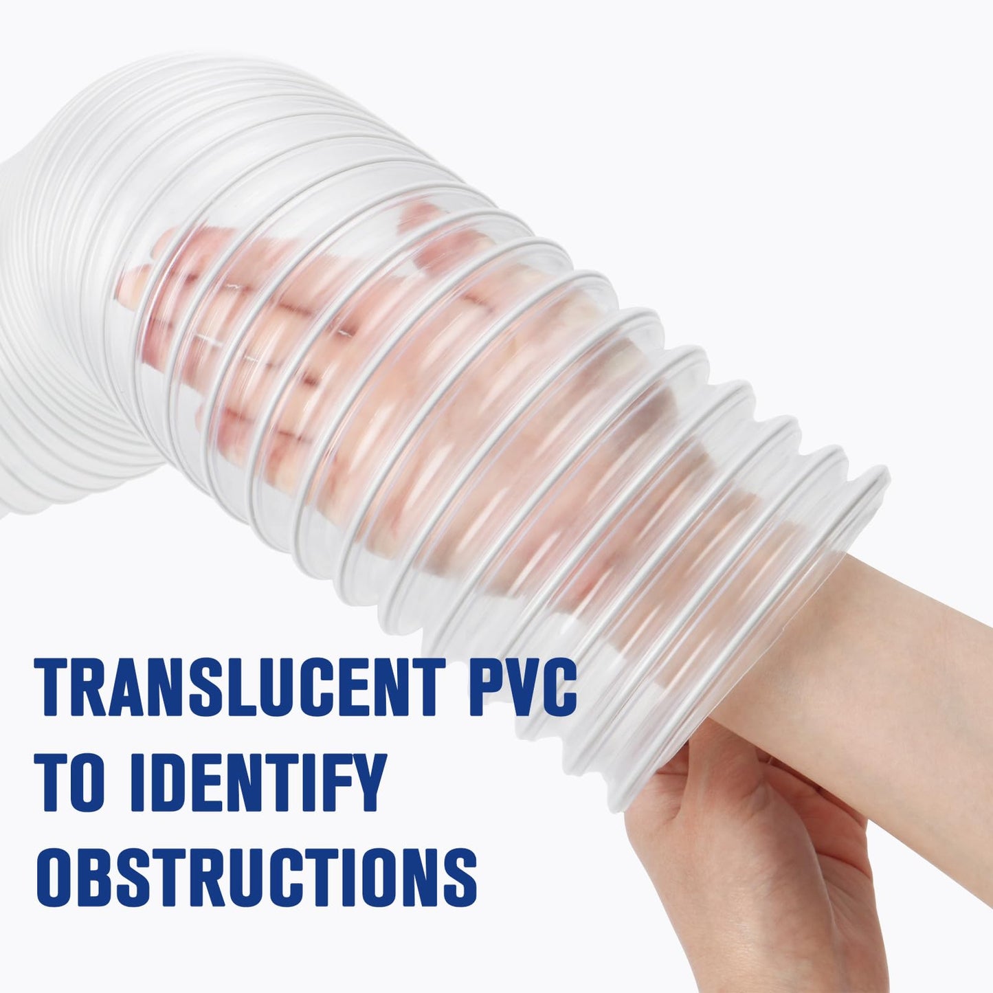 ODDMUCK 4" x 10' PVC Dust Collection Hose Clear Flexible Fume Debris Vacuum Collection Hose with 4 Clamps for Woodworking Dust Collection Systems