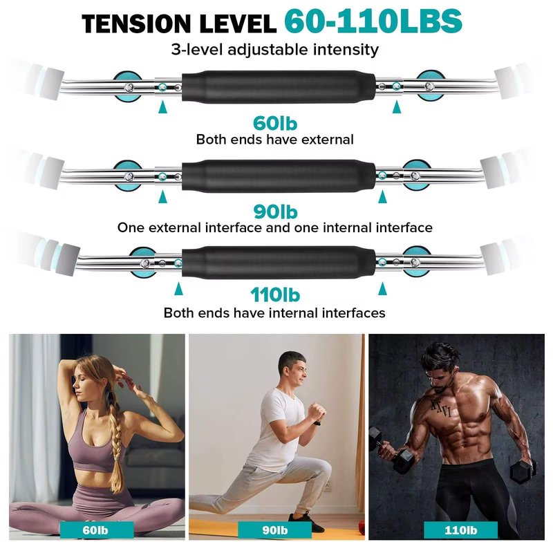 PowerTwister Adjustable Arm & Chest Trainer – 66–110 lbs Resistance, Home Workout Equipment for Men & Women, Forearm, Chest & Shoulder Strength Trainer