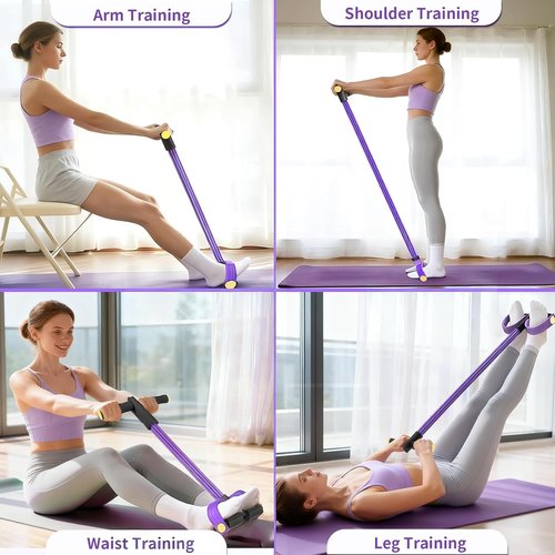 **Pedal Resistance Bands - Upgrade 6-Tube Manual Tension Training | Natural Rubber Fitness Bands**