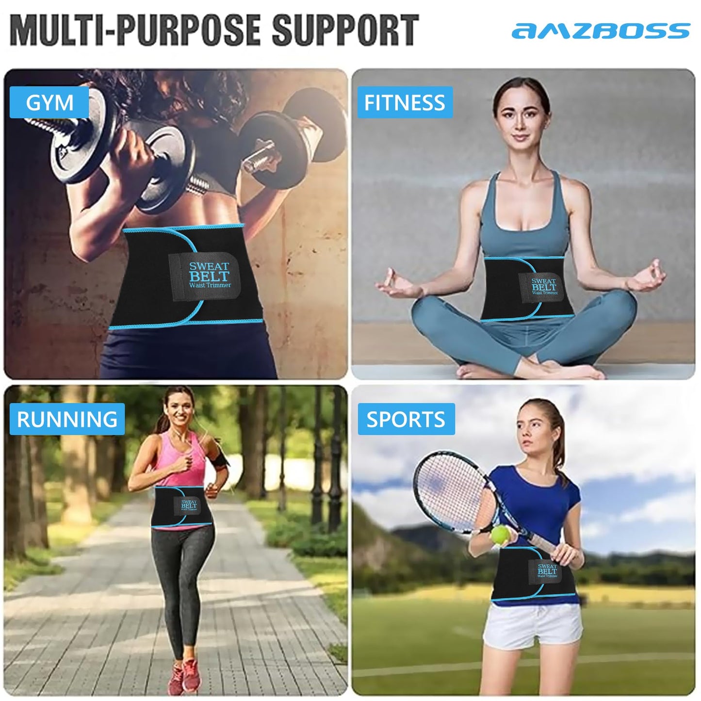 AMZBOSS Waist Trainers for Women Belly Fat, Waist Sweat Band for Women, BU2