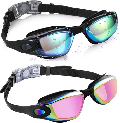 Aegend Kids Swim Goggles - Pack of 2 Comfortable & Durable Swimming Goggles for Ages 3-14