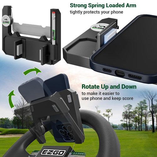 CLUBRALLY Golf Cart Accessories Steering Wheel Phone Mount for Club Car EZGO Yamaha