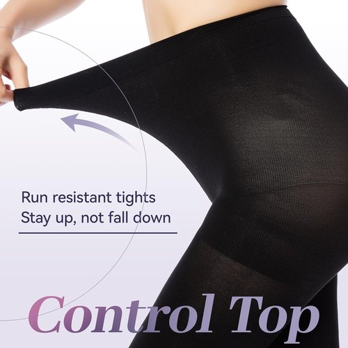 MANZI Opaque Tights - Run Resistant Control Top Panty Hose for Ultimate Comfort and Style