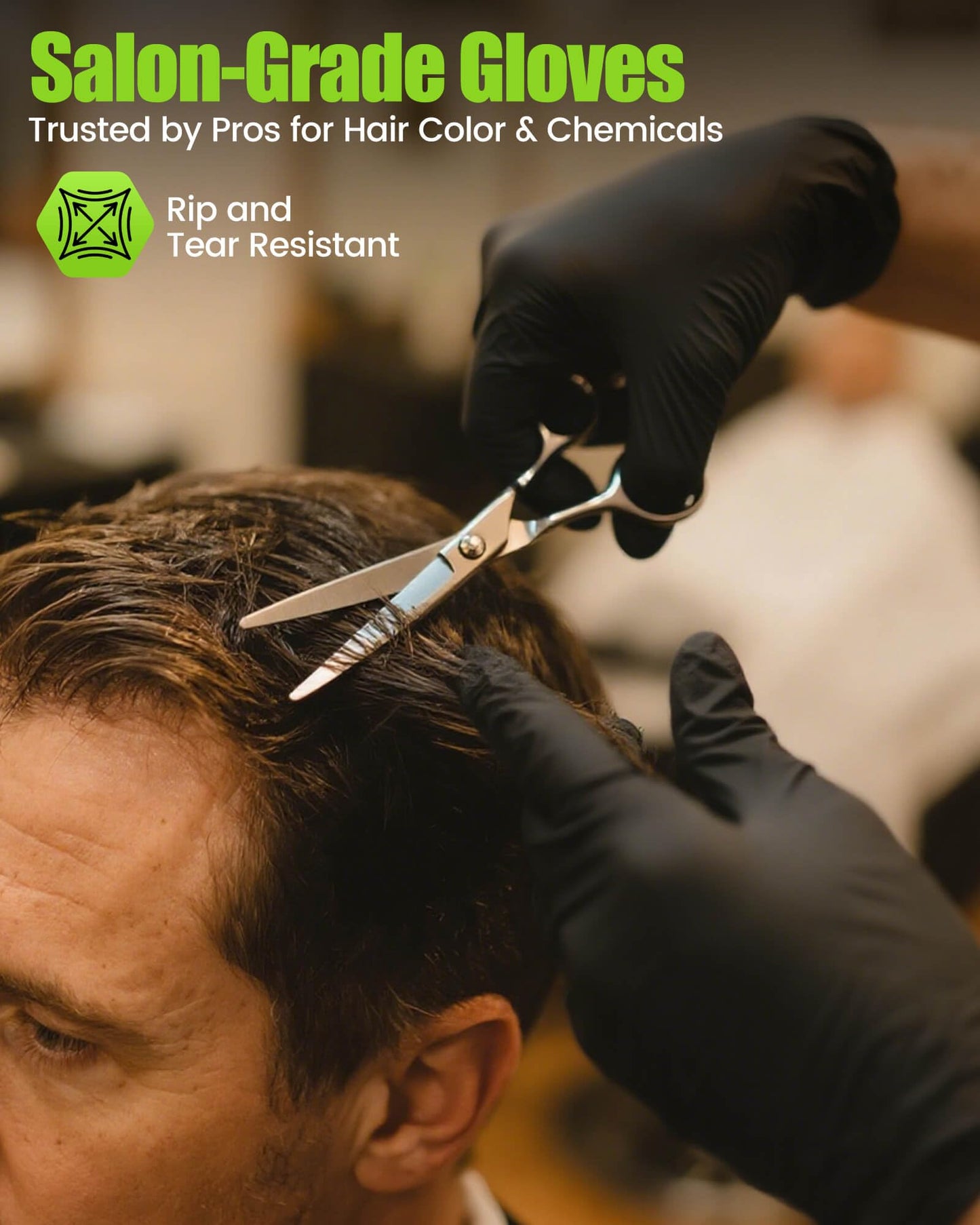 TREEGO 6 Mil Black Nitrile Gloves Large – Heavy Duty Disposable Latex & Powder Free, Chemical Resistant, Textured Grip for Industrial, Mechanic, Food Handling – 100 Count