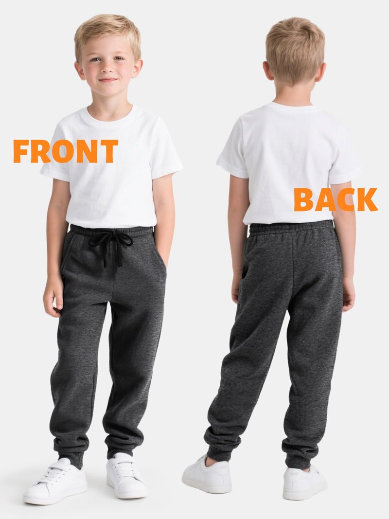 Aocku 4 Pack Boys Sweatpants Cotton Fleece Lined Boys Athletic Joggers, Active Sweat Pants with Pockets Drawstring for Kids Youth