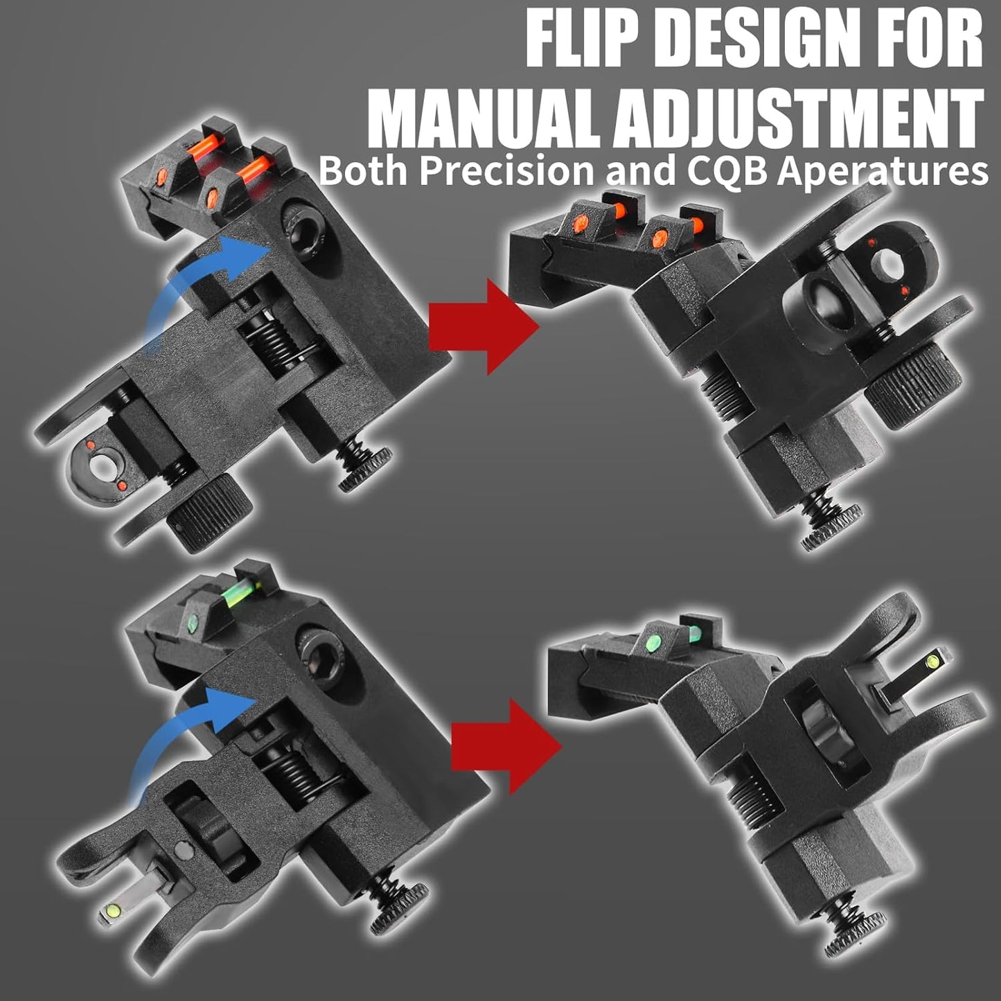 ZBULAR 45 Degree Offset Fiber Optic Sights - Enhanced Accuracy for Quick Target Acquisition