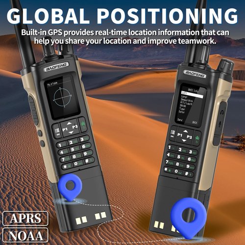 Ham Radio Baofeng DM32 DMR Radio Handheld Rechargeable Walkie Talkies Long Range DM32UV 5RM Two Way Radio NOAA Weather Radio with GPS, Copy Frequency 3800mAh Battery USB-C Charging with Radio Holster