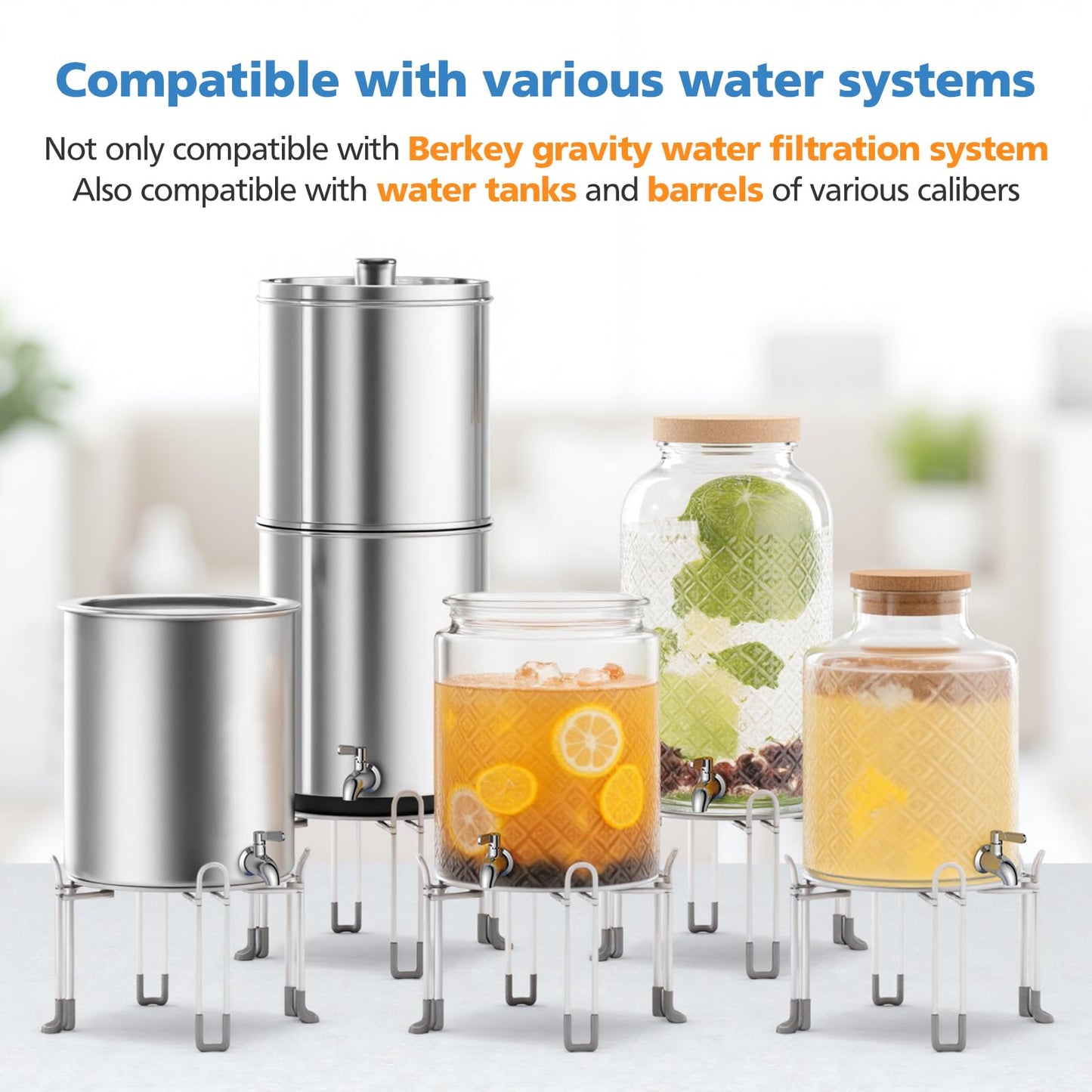 Beverage Dispenser Replacement Spigot, Stainless Steel Water Dispenser Replacement Faucet Compatible with Berkey Water Filter Systems & Other Gravity Filter Tank