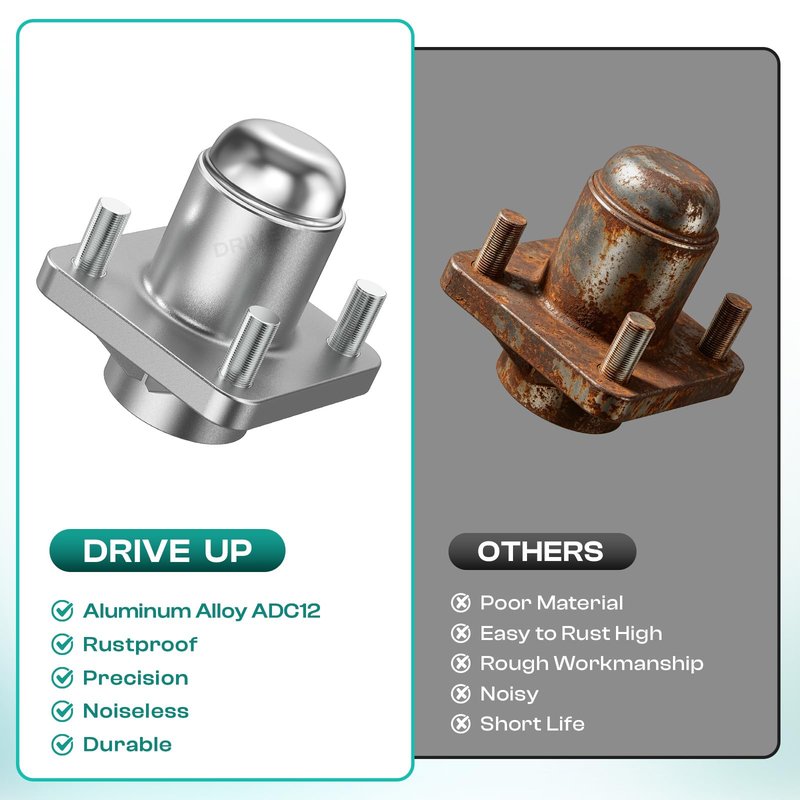 DRIVE UP Club Car DS Front Hub Assembly, Golf Cart Front Wheel Hub with Bearings Seals Kit for Club Car DS 1981-2003 Gas and Electric Golf Carts, OEM 1011892