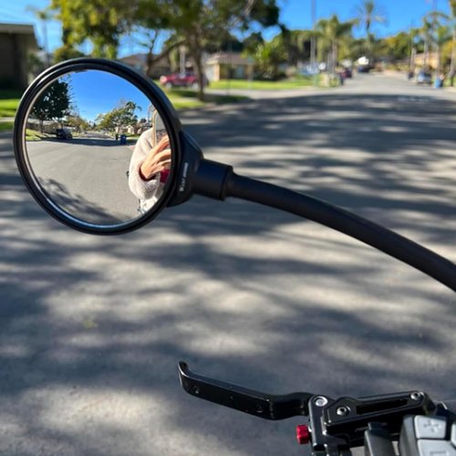 Bicycle Rearview Mirror 2-Pack - Adjustable Wide Angle Bike Mirror Rotatable Shockproof Convex Mirror Round Bike Rear View Mirrors for Handlebars