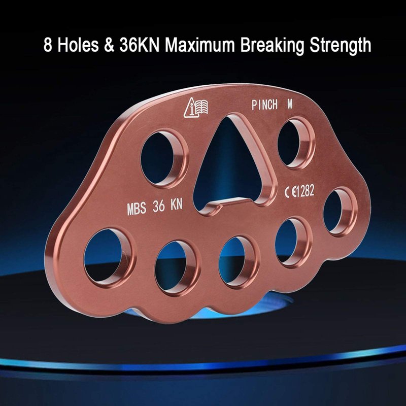 Uxsiya 36KN 8 Holes Outdoor Rigging Plate Rock Climbing Multi Anchor Point Connector Gear for Secure Climbing Adventures