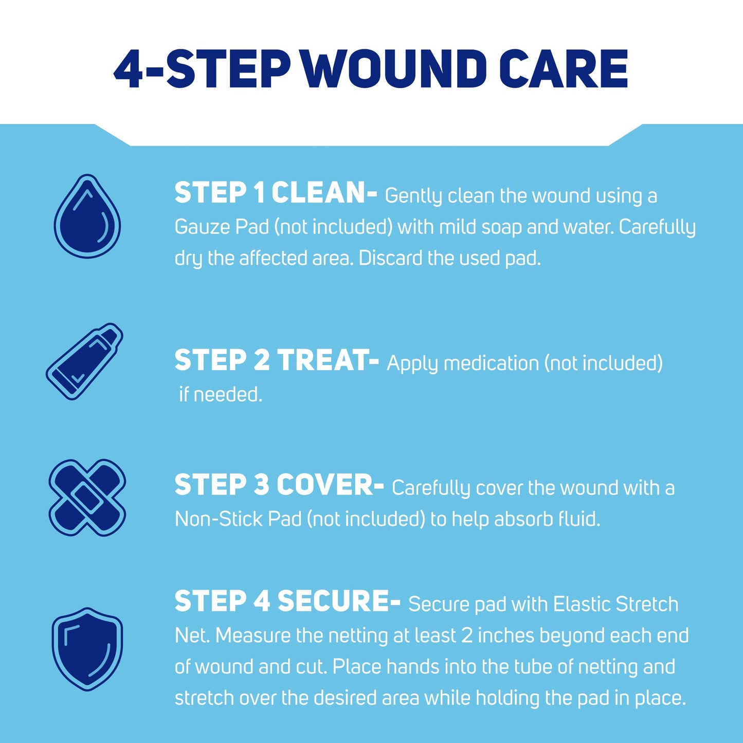 Care Science Elastic Stretch Net, 1 Roll, 5 Yards | Premium First Aid Wound Care, Secures Wound Dressings Firmly & Comfortably in Place