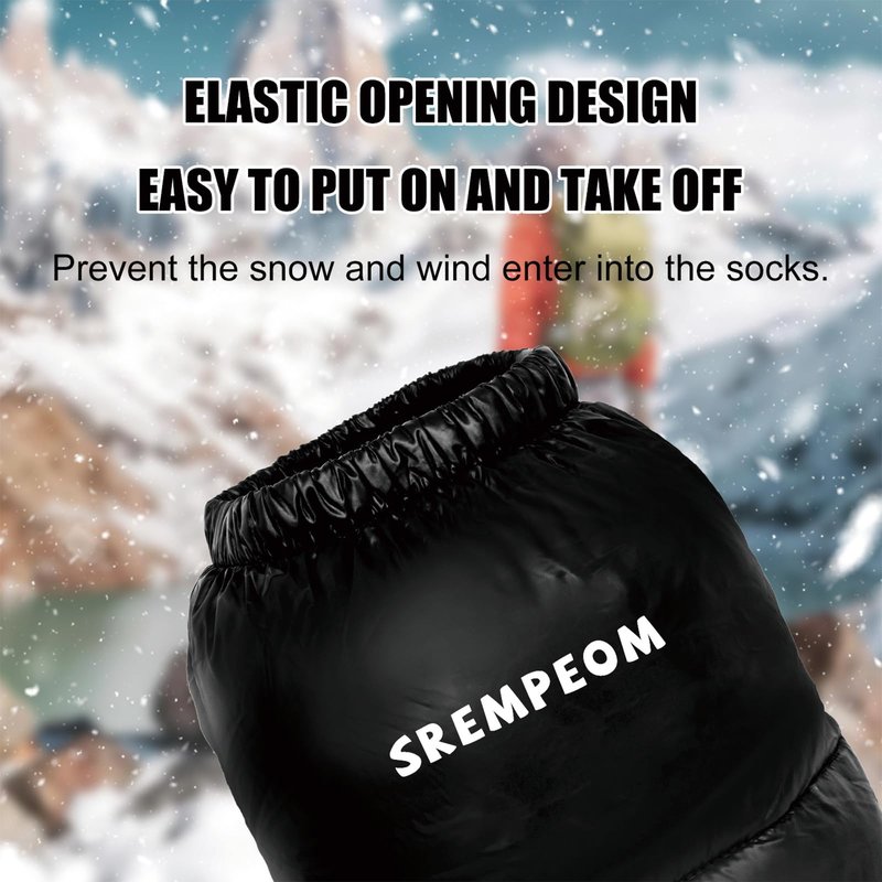 [Upgraded] Ultralight Camping Down Booties Warm Socks Sleeping Sock for Men & Women,Water-Resistant Warm Soft Cozy for Camp Sleeping Bag Backpacking Tent Down Booties Foot Warmer,Black