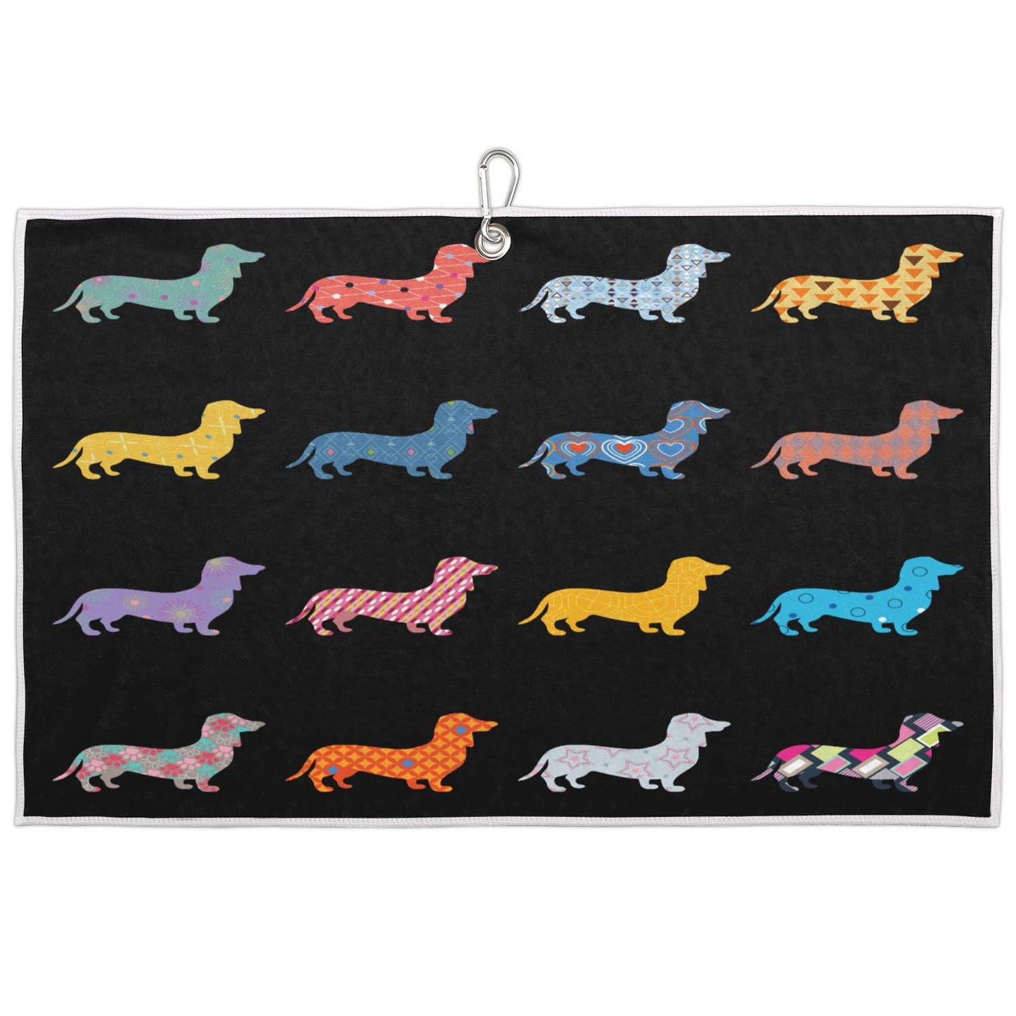 Dachshund Dogs Golf Towel for Golf Bags with Clip 15 x 24 in Golf Sports Towel Absorbent Quick Drying Microfiber Golf Towels for Men Women