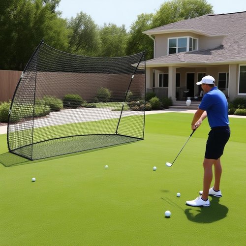Golf Practice Hitting Net, 10 x 7 ft x 3 ft Portable Golf Nets Personal Driving Range for Swing Chipping, with Carry Bag for Backyard Outdoor Indoor Use
