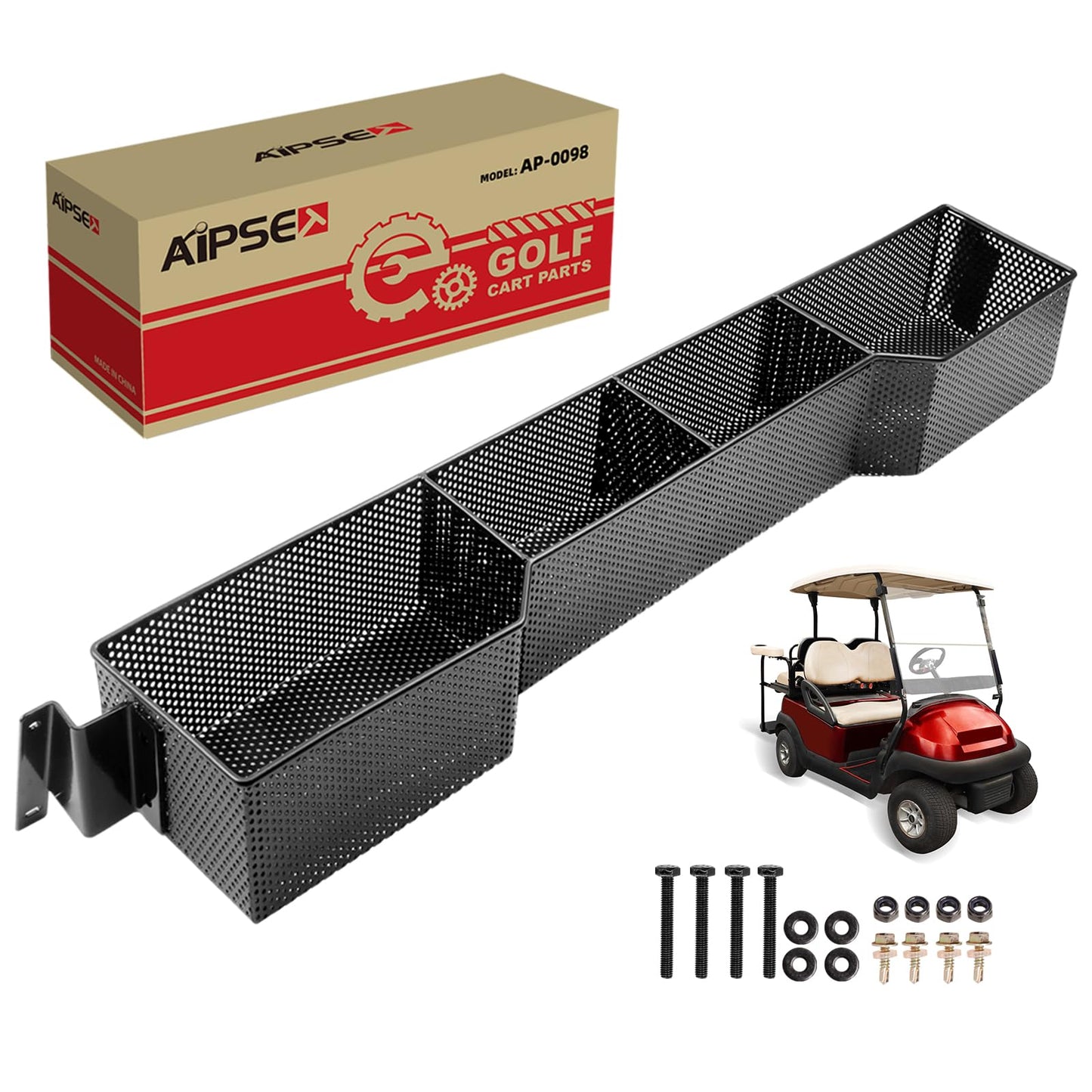 AIPSET Tempo/Onward Golf Cart Front Basket, Front Inner Dash Tray Storage Organizer Compatible with Club Car 2017 and Newer Onward & Tempo, Sturdy One-piece Design & Water Resistance