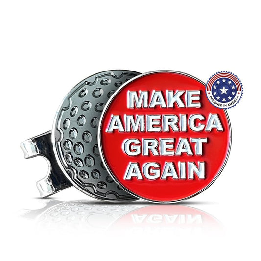 wolph American Golf Ball Marker - Magnetic Hat Clip – Funny Golf Gifts, Golf Accessories for Men Women – Premium Iconic Red, Easy to Spot