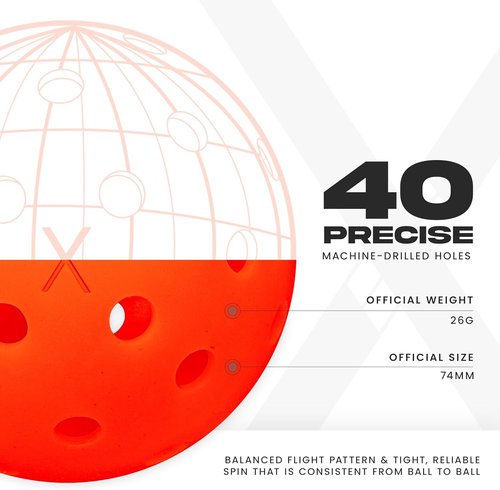 Franklin Sports X-40 Outdoor Pickleballs - Official USA Pickleball Tournament Balls | Regulation Size