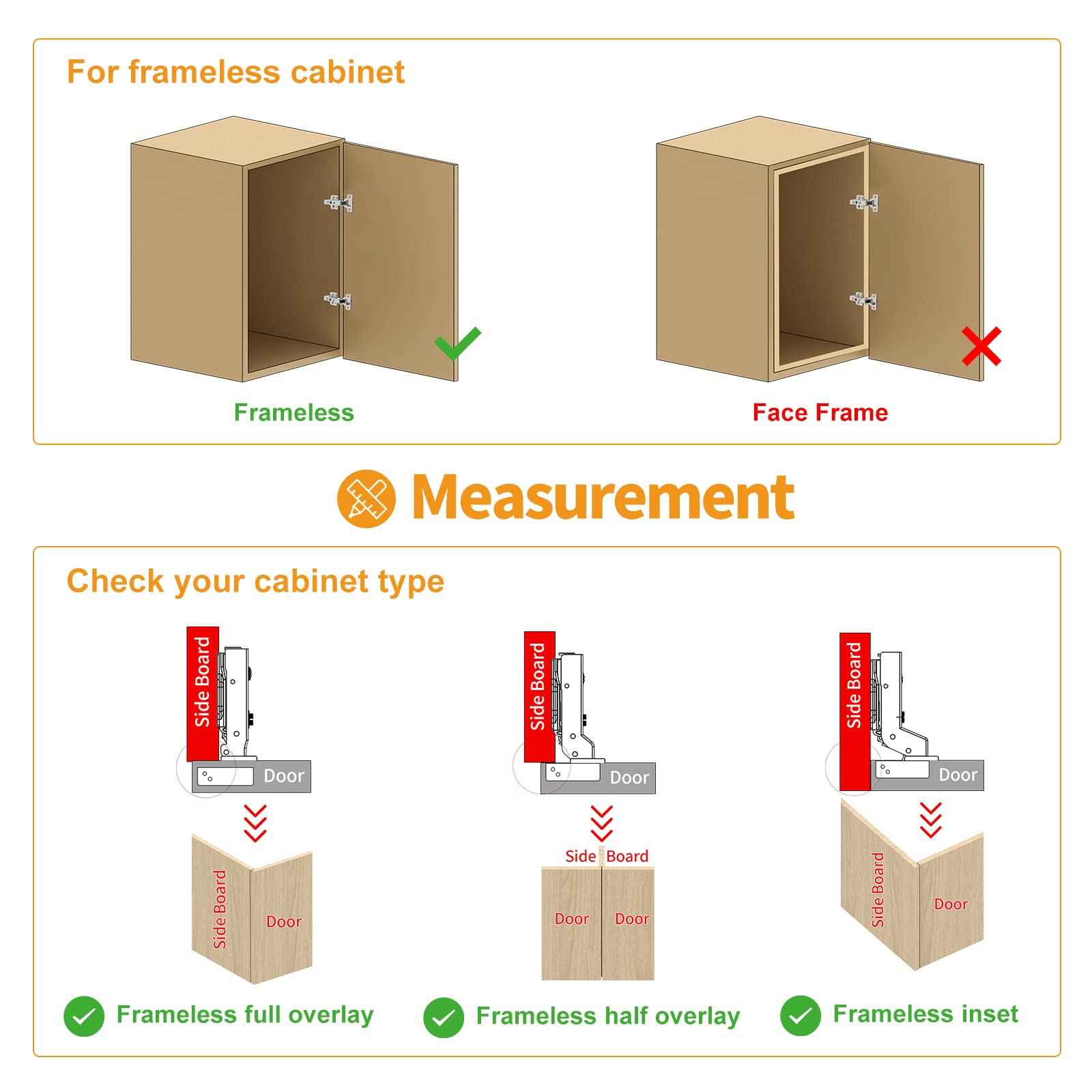 Chibery 60 Pack Frameless Full Overlay Soft Close Concealed Hinges, Satin Nickel, Self Closing, 105° Open Angle 3D Adjustment, Stop 85 ＆ 105 Degrees, Clip On, Stainless Steel for Cabinet Door