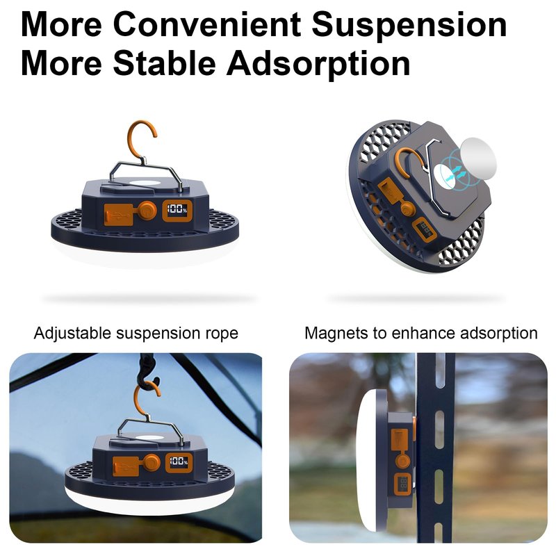 10000mAh 4000LM Camping Light 4 Light Modes Portable LED Camping Lantern Rechargeable Light 30W with Digital Power Display and Magnet , IPX5 Waterproof Tent Lights Power Failure Emergency Light