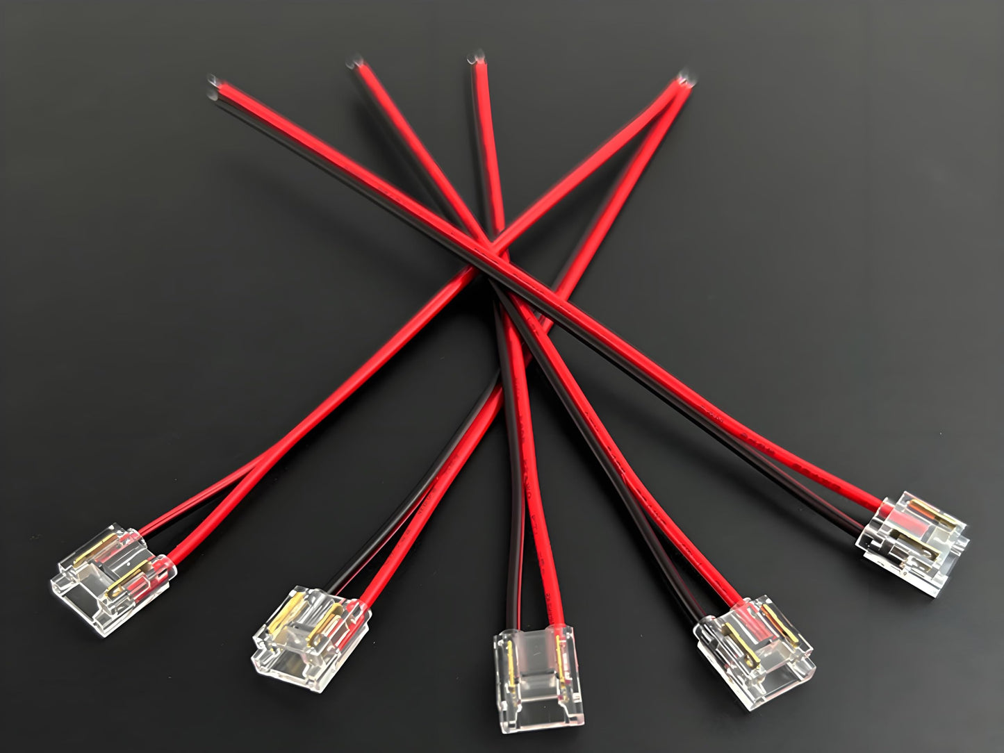 SWOTU 2Pin 10mm Strip & Wire Led Strip Light Connector for 10mm Width COB/SMD Single Color Led Strip